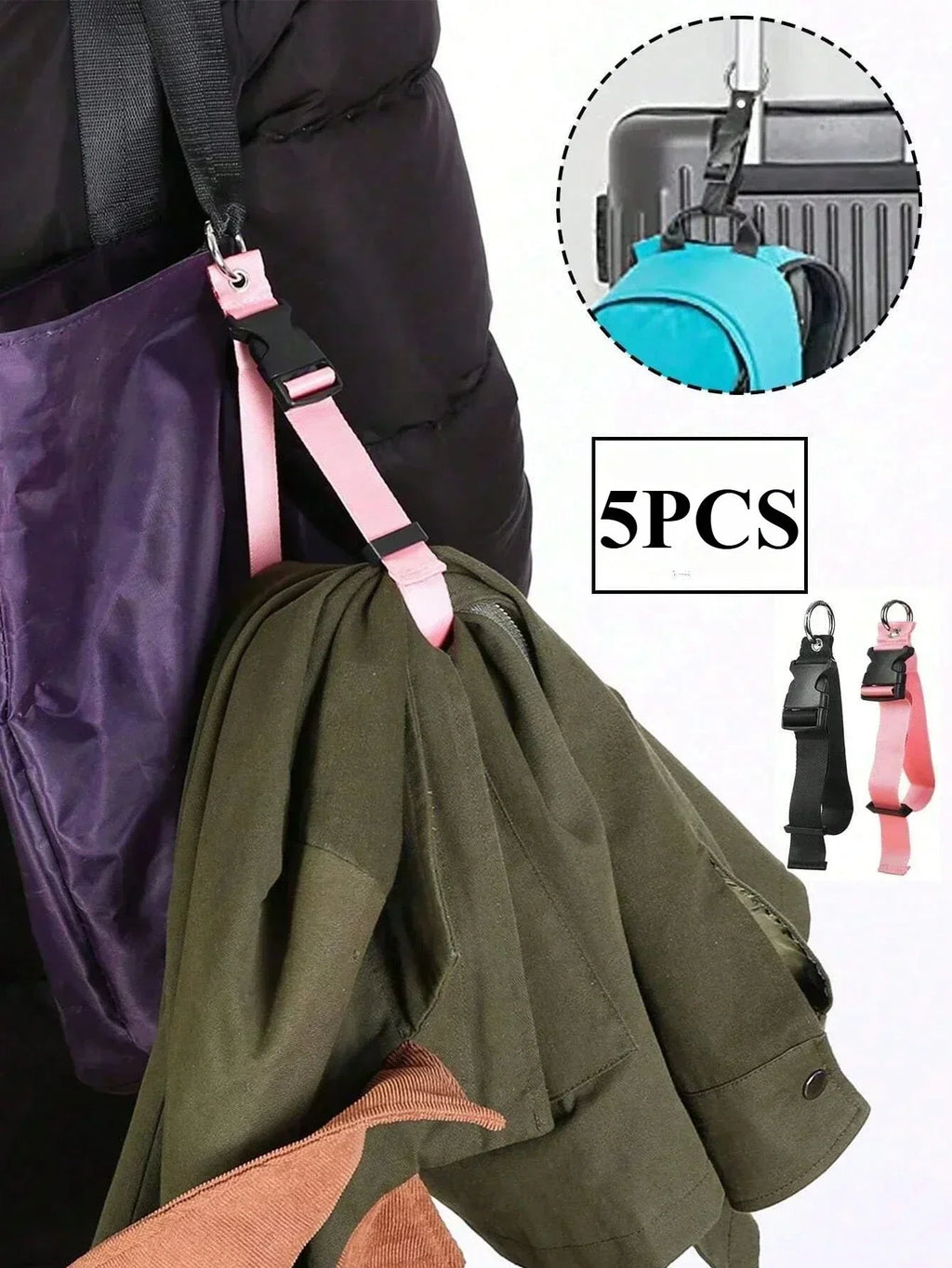 Portable Luggage Strap Holder | Anti-Theft Nylon Bag Gripper