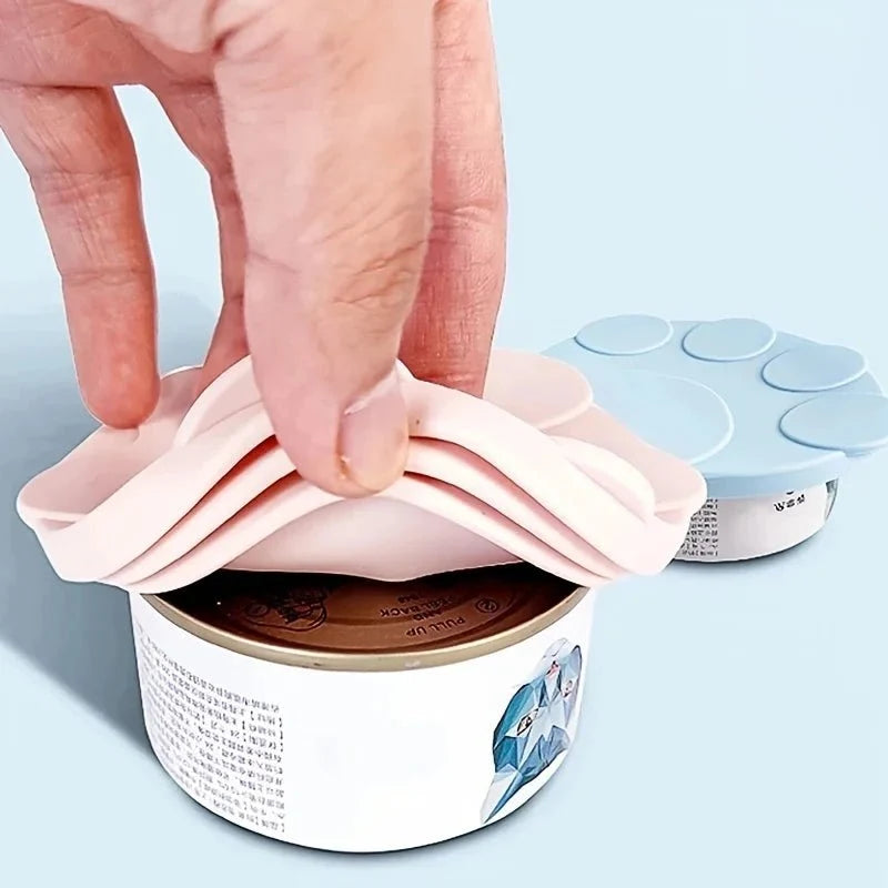 Portable Silicone Pet Food Lid and Spoon Set | 2-in-1 Can Cover and Sealer for Dogs and Cats