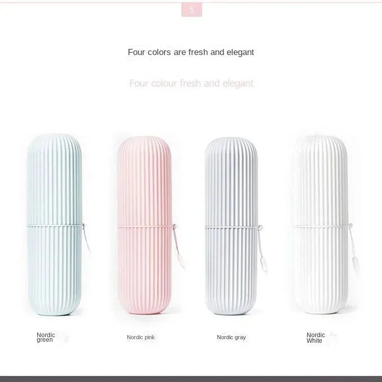 Portable Toothbrush Cup | Travel Toothpaste Holder and Toiletry Storage Case Organizer