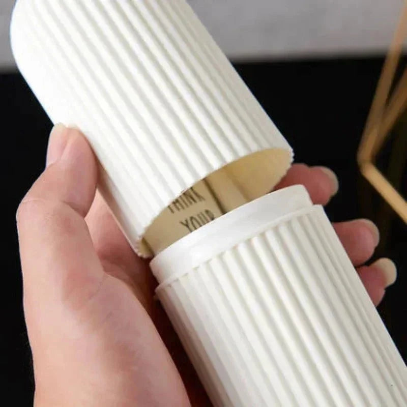 Portable Toothbrush Cup | Travel Toothpaste Holder and Toiletry Storage Case Organizer