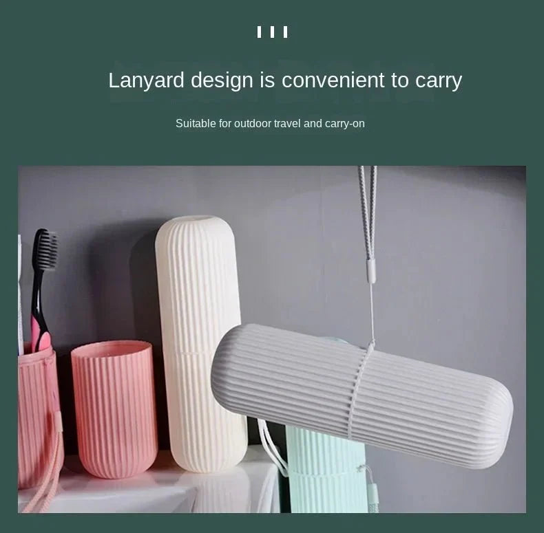Portable Toothbrush Cup | Travel Toothpaste Holder and Toiletry Storage Case Organizer
