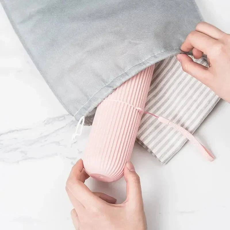 Portable Toothbrush Cup | Travel Toothpaste Holder and Toiletry Storage Case Organizer
