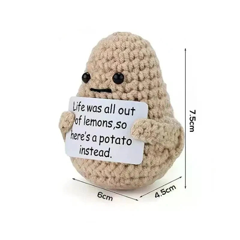 Mini Handmade Potato Hug Doll | Positive Energy Plush with Card