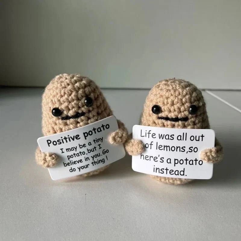 Mini Handmade Potato Hug Doll | Positive Energy Plush with Card