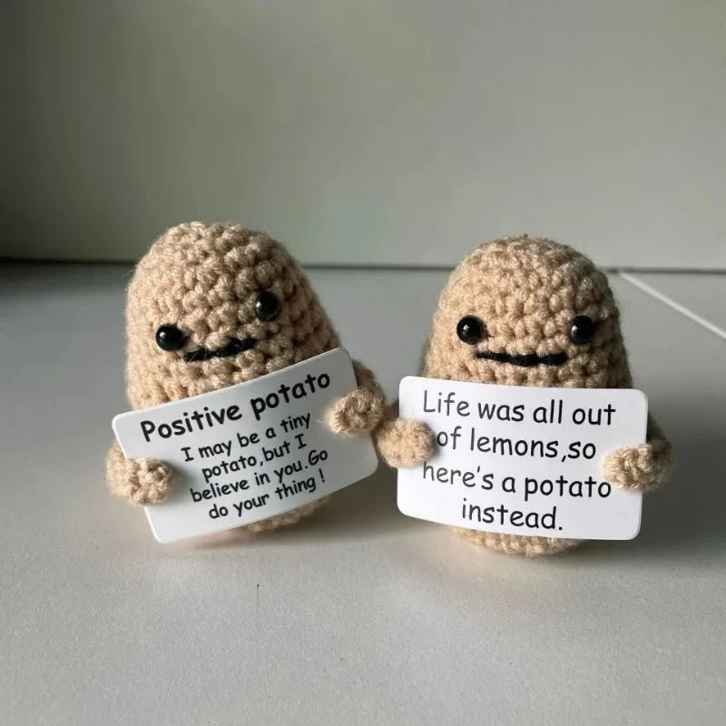 Mini Handmade Potato Hug Doll | Positive Energy Plush with Card