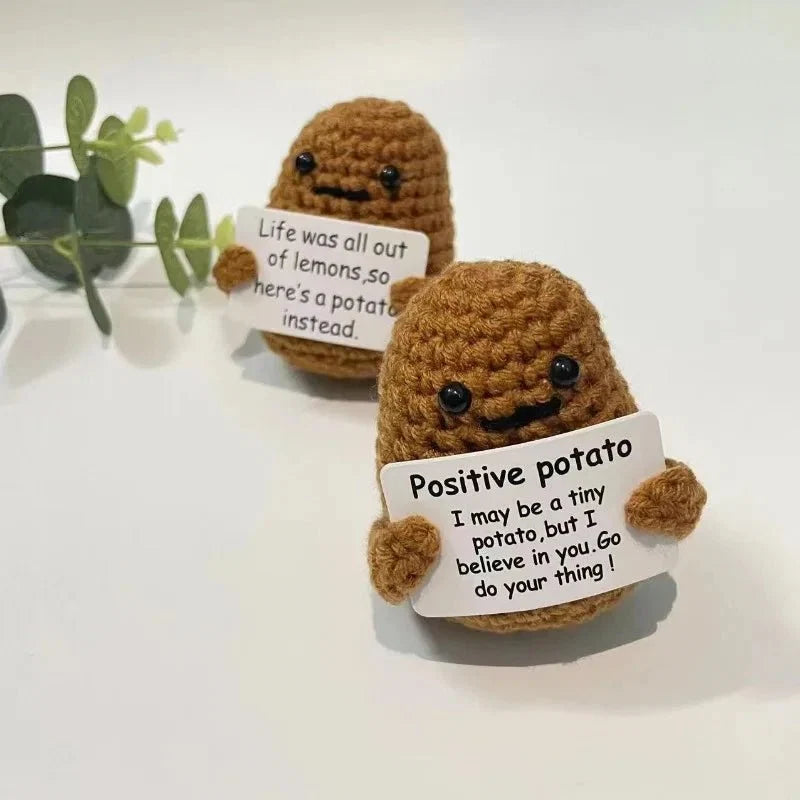 Mini Handmade Potato Hug Doll | Positive Energy Plush with Card
