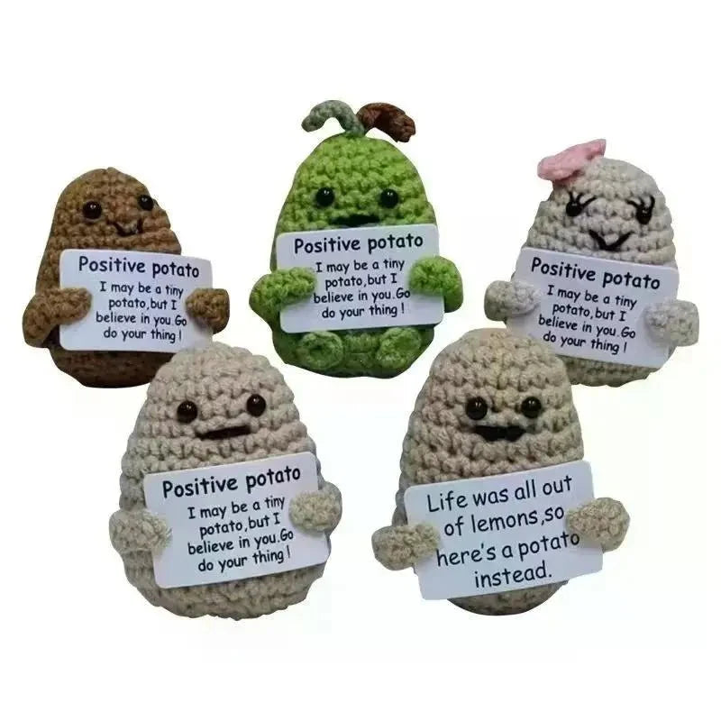 Mini Handmade Potato Hug Doll | Positive Energy Plush with Card