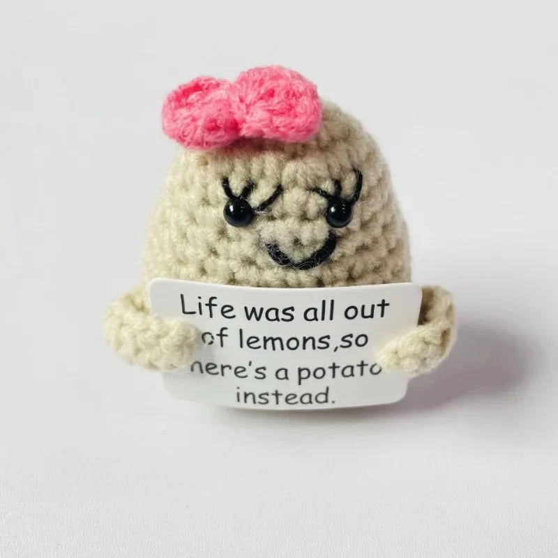 Mini Handmade Potato Hug Doll | Positive Energy Plush with Card