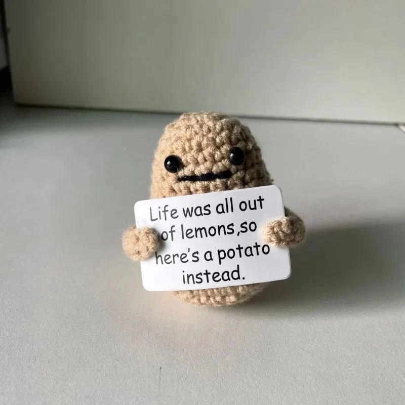 Mini Handmade Potato Hug Doll | Positive Energy Plush with Card