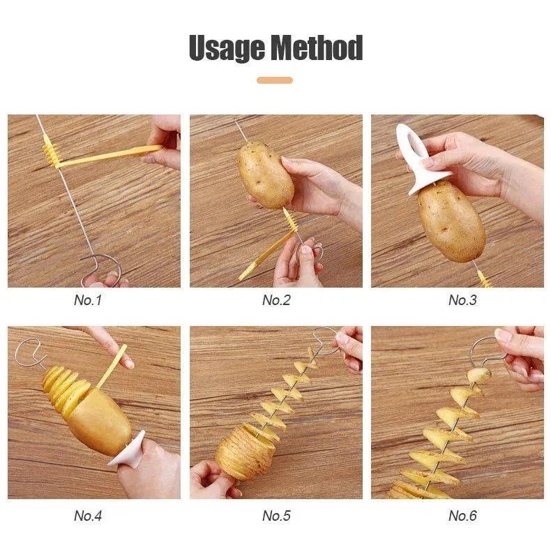 Spiral Potato Cutter | Easy Twist Slicer for Curly Fries and Vegetable Spirals