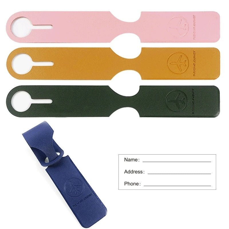 PU Leather Luggage Tag | Creative ID Address Holder for Suitcases and Travel