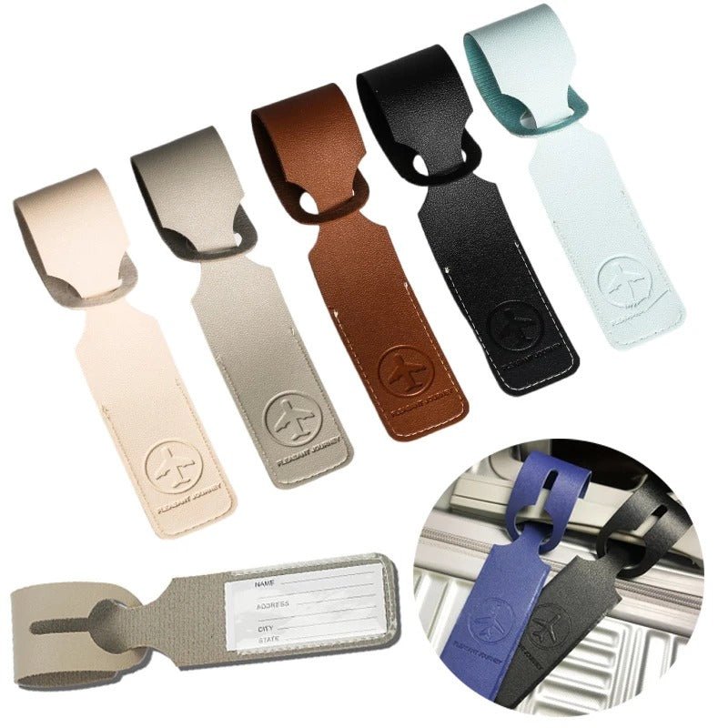 PU Leather Luggage Tag | Creative ID Address Holder for Suitcases and Travel