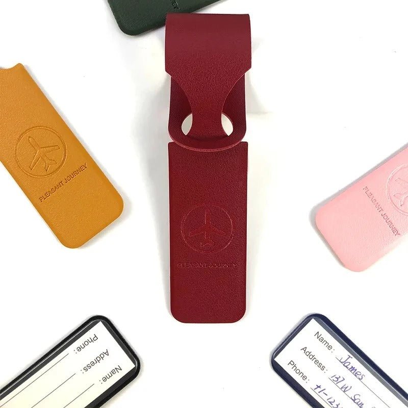 PU Leather Luggage Tag | Creative ID Address Holder for Suitcases and Travel