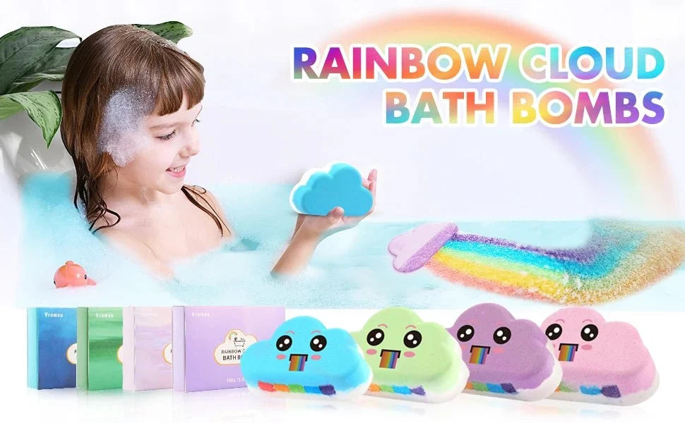 Rainbow Bath Bombs | Handmade Organic Fizzy Bubble Bath for Kids