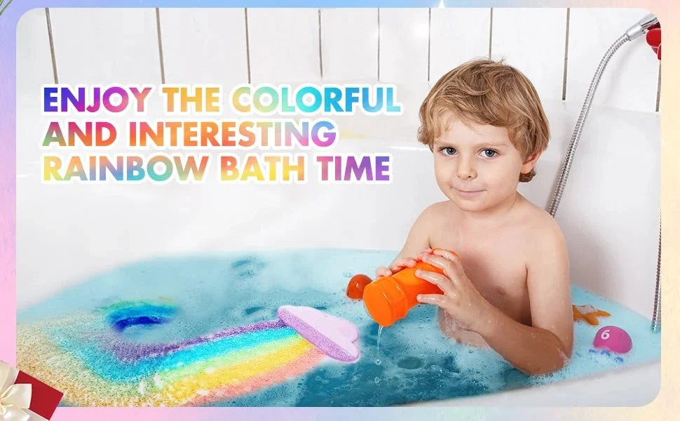 Rainbow Bath Bombs | Handmade Organic Fizzy Bubble Bath for Kids