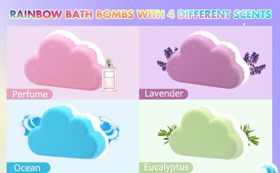 Rainbow Bath Bombs | Handmade Organic Fizzy Bubble Bath for Kids