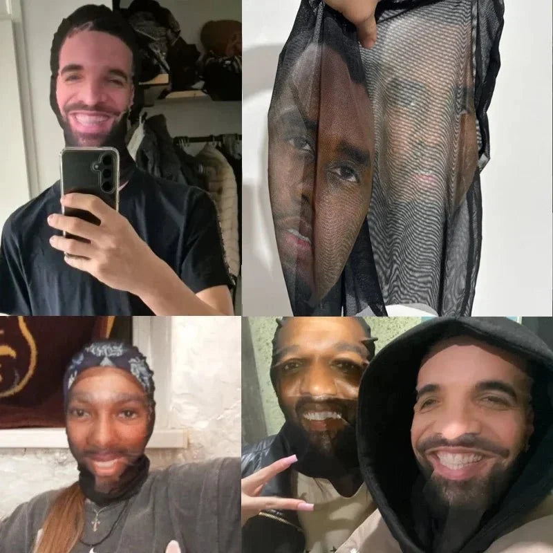 Realistic 3D Celebrity Face Mask | Full Face Nylon Cosplay Headgear for Halloween