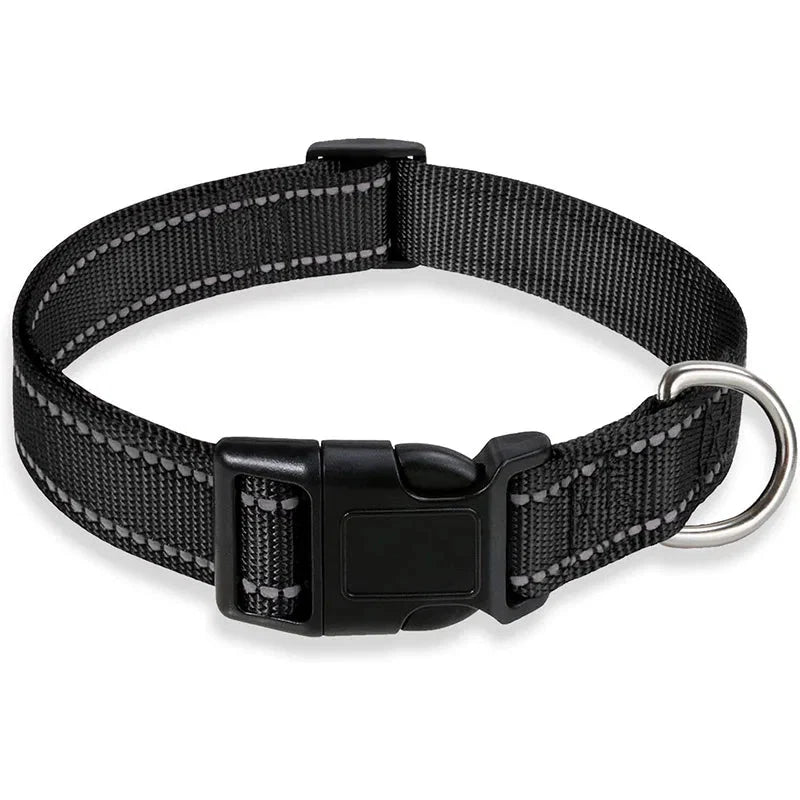 Reflective Nylon Dog Collar | Adjustable Safety Strap for Small and Medium Dogs