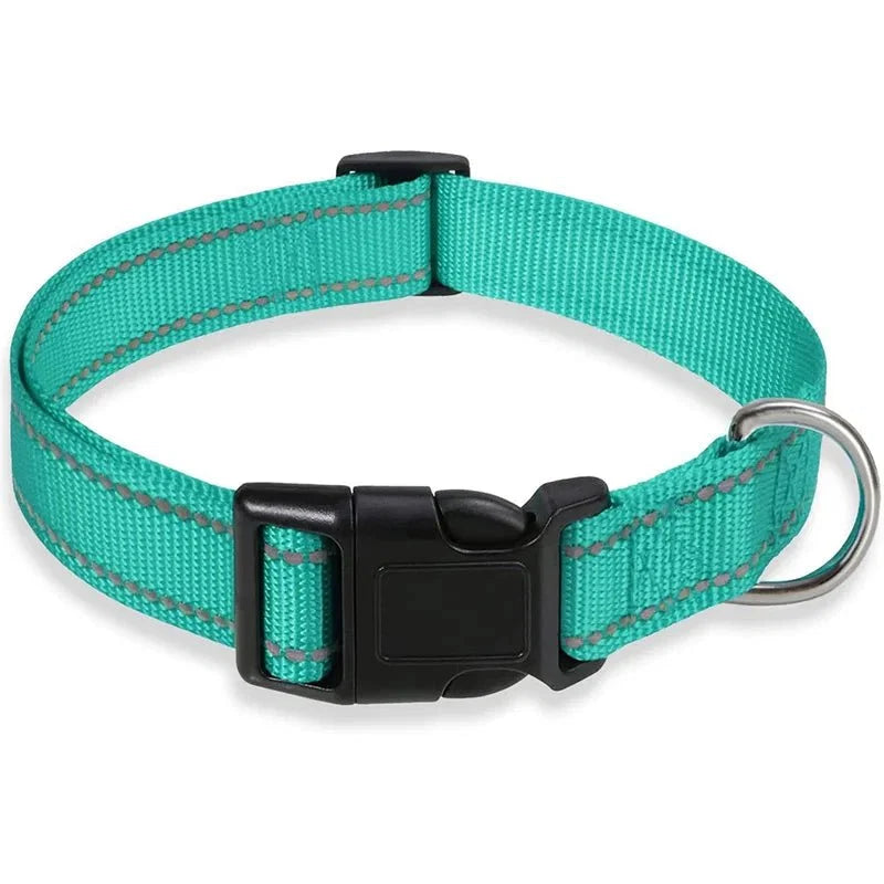 Reflective Nylon Dog Collar | Adjustable Safety Strap for Small and Medium Dogs