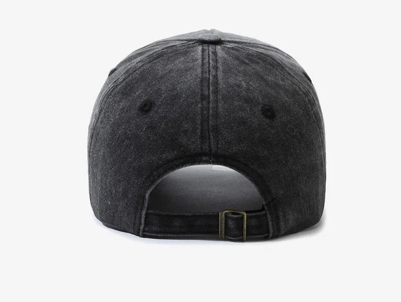 Retro Distressed Letter Embroidery Baseball Cap | Unisex Casual Cotton Hat