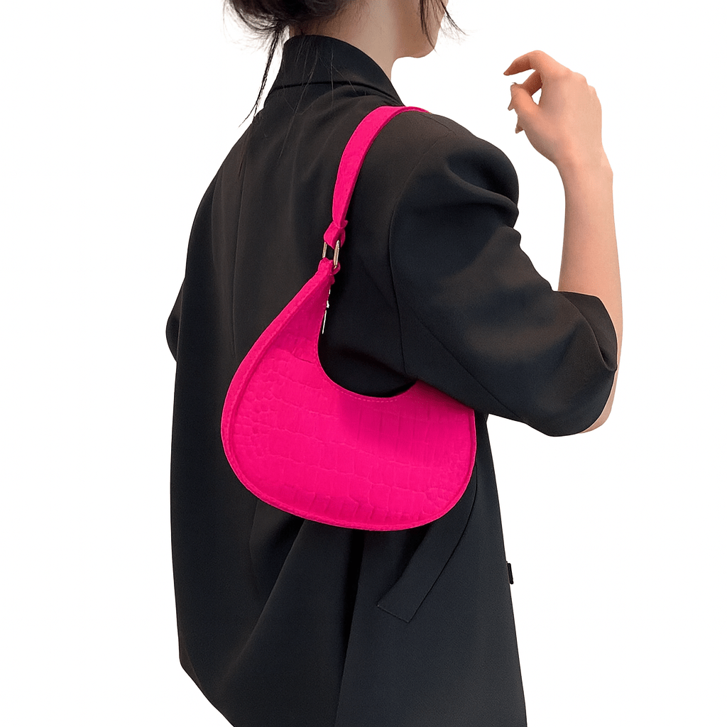 Retro Leisure Half Moon Shoulder Handbag | Lightweight Felt Bag