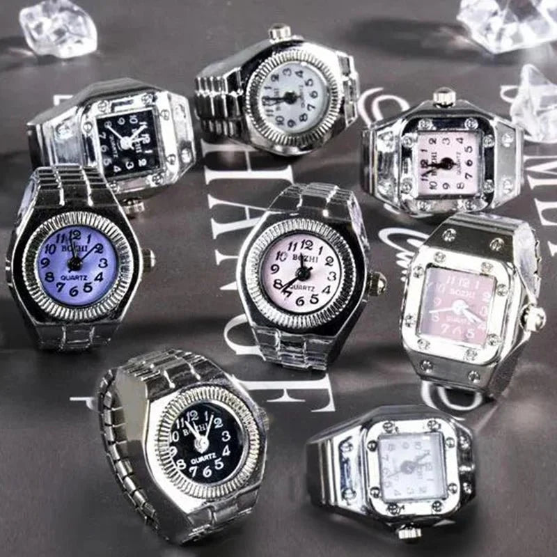 Retro Roman Vintage Punk Finger Watch Ring | Functional Ring Watch with Quartz Movement
