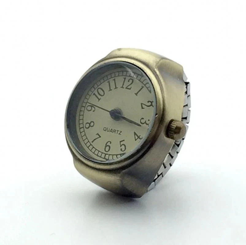 Retro Roman Vintage Punk Finger Watch Ring | Functional Ring Watch with Quartz Movement