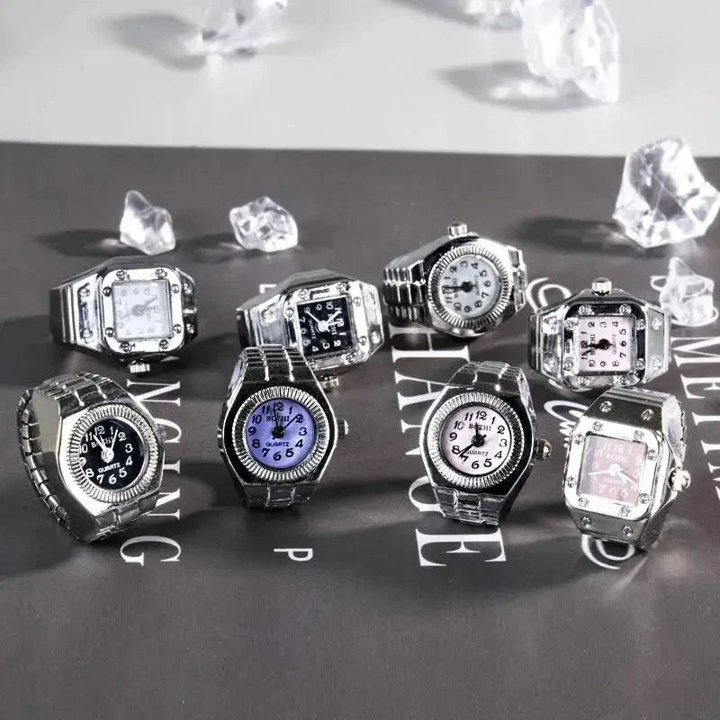 Retro Roman Vintage Punk Finger Watch Ring | Functional Ring Watch with Quartz Movement