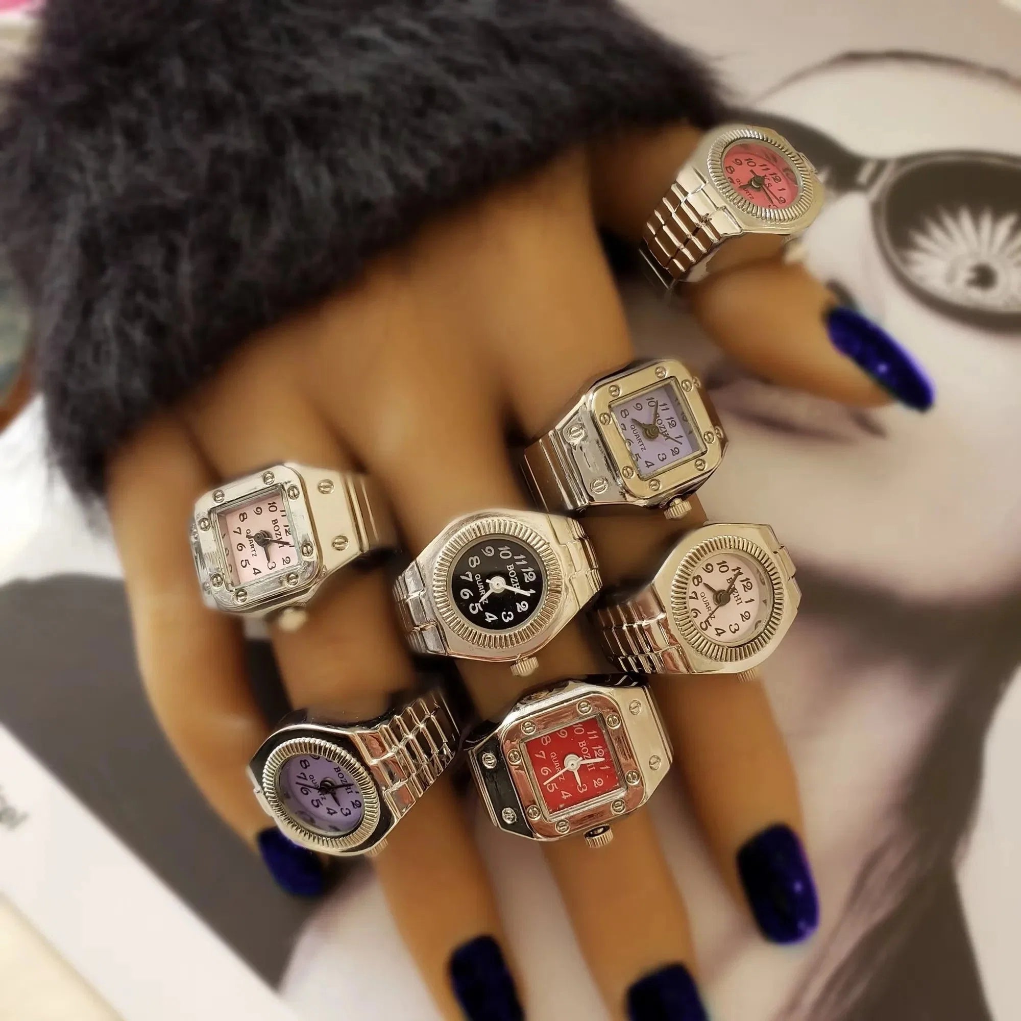 Retro Roman Vintage Punk Finger Watch Ring | Functional Ring Watch with Quartz Movement