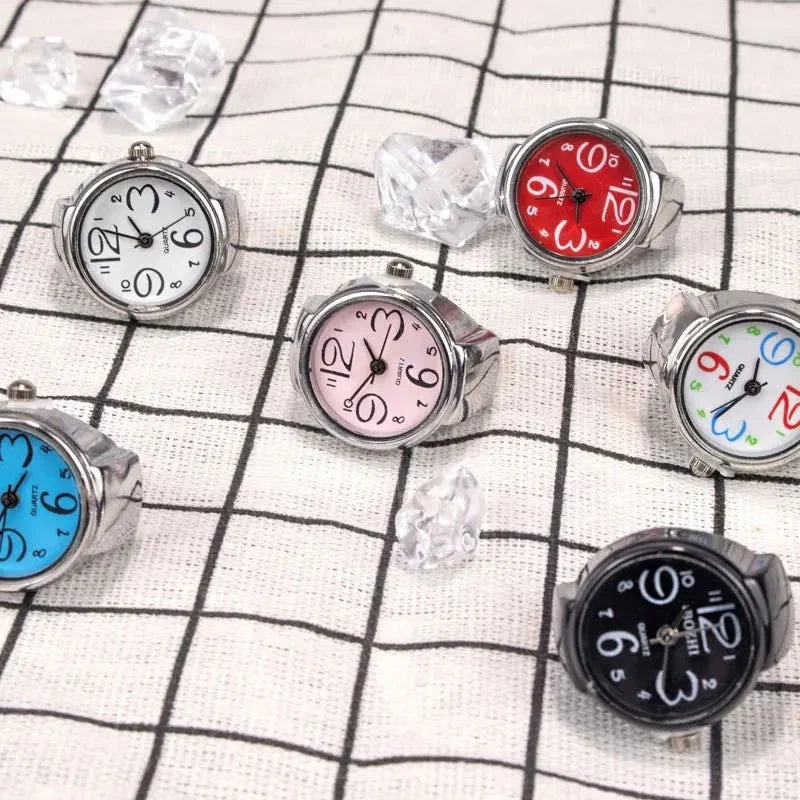 Roman Numeral Punk Gothic Finger Clock Jewelry | Mini Quartz Watch Ring