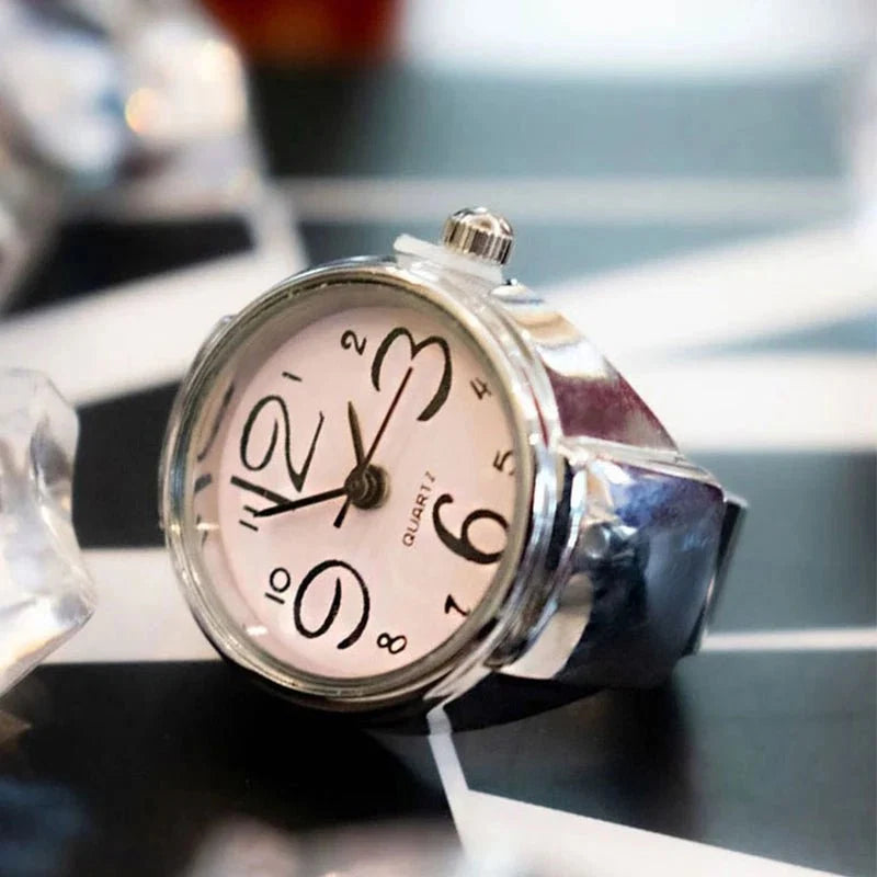 Roman Numeral Punk Gothic Finger Clock Jewelry | Mini Quartz Watch Ring