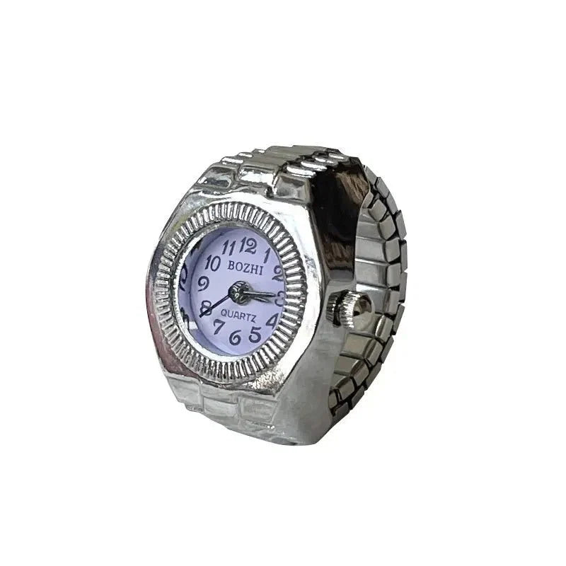 Roman Numeral Punk Gothic Finger Clock Jewelry | Mini Quartz Watch Ring