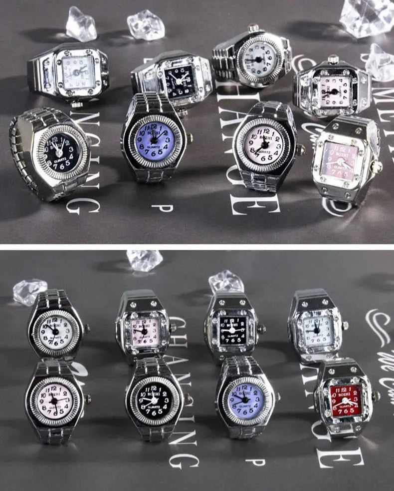 Roman Numeral Punk Gothic Finger Clock Jewelry | Mini Quartz Watch Ring