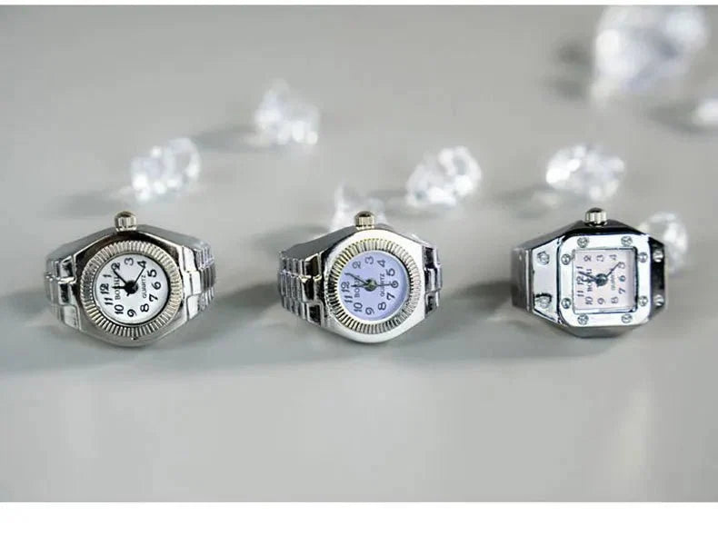 Roman Numeral Punk Gothic Finger Clock Jewelry | Mini Quartz Watch Ring