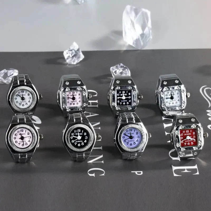 Roman Numeral Punk Gothic Finger Clock Jewelry | Mini Quartz Watch Ring
