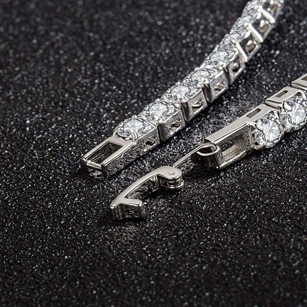 S925 Sterling Silver Tennis Bracelet | Zirconia Chain Jewelry for Women and Men
