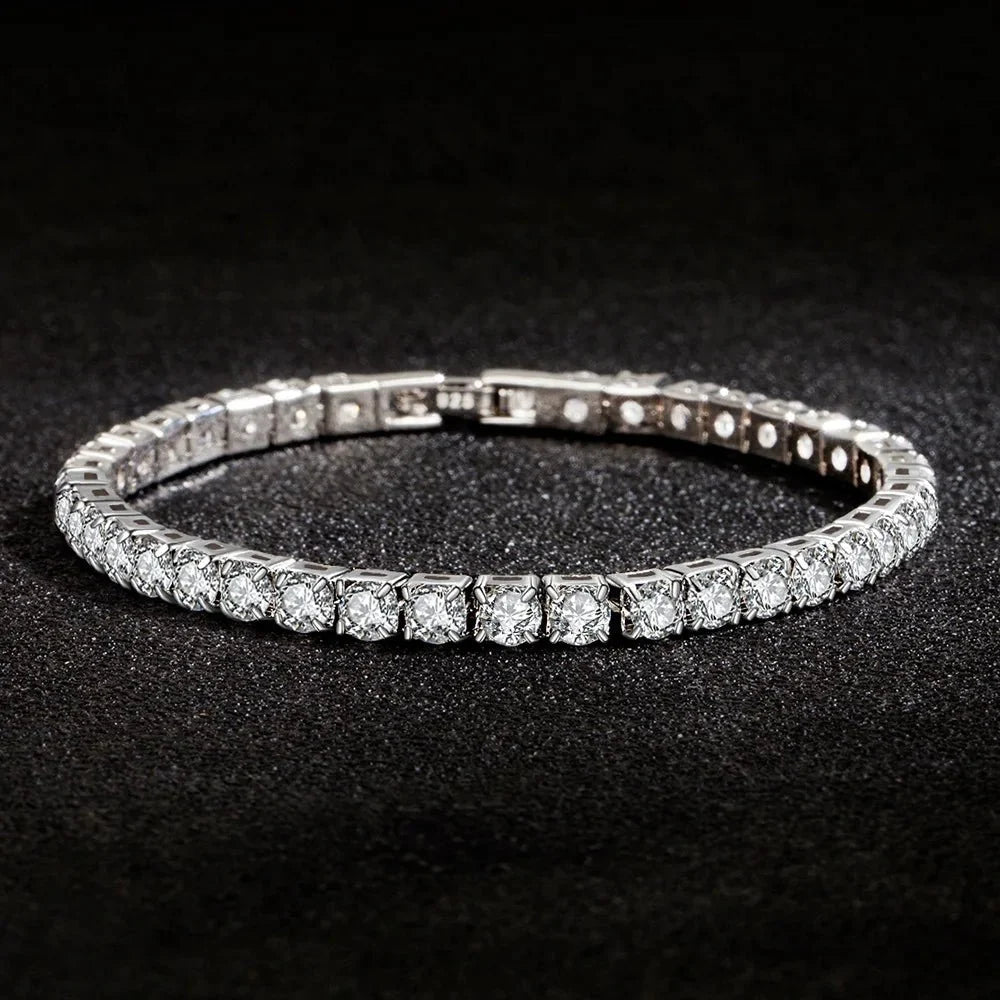 S925 Sterling Silver Tennis Bracelet | Zirconia Chain Jewelry for Women and Men