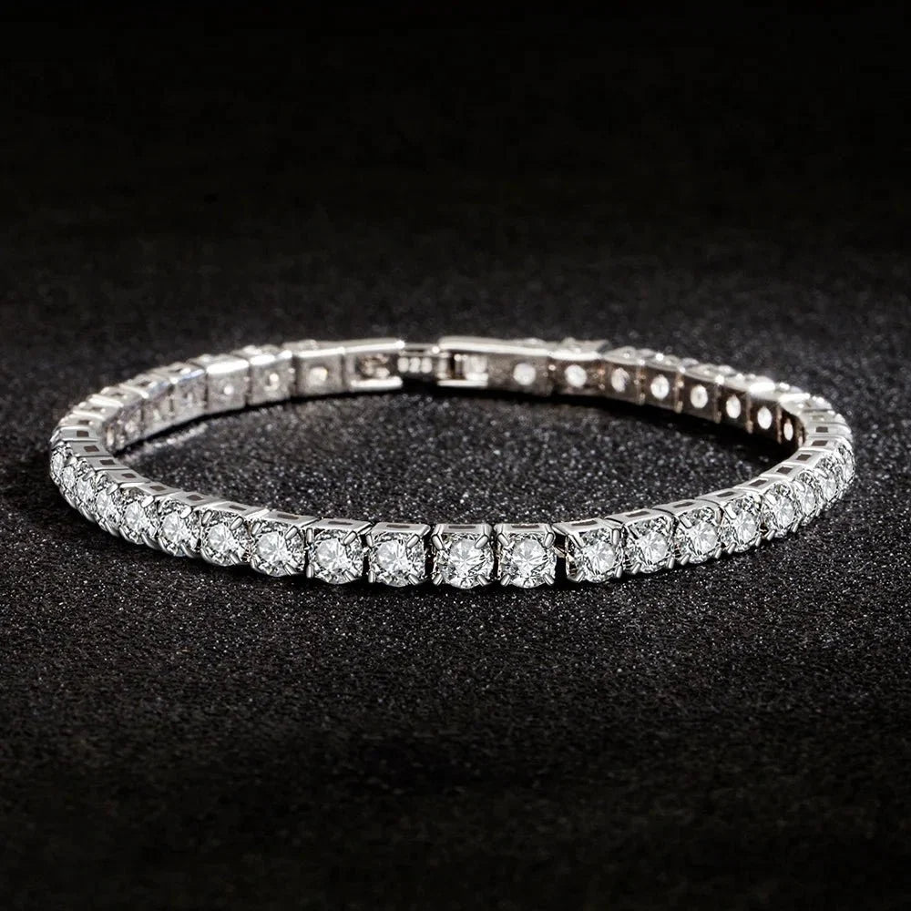 S925 Sterling Silver Tennis Bracelet | Zirconia Chain Jewelry for Women and Men