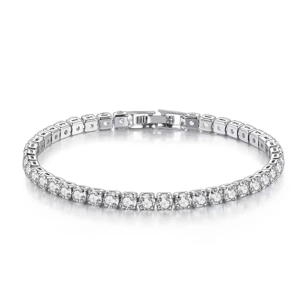 S925 Sterling Silver Tennis Bracelet | Zirconia Chain Jewelry for Women and Men