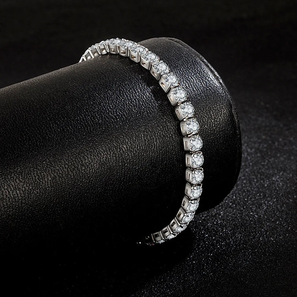 S925 Sterling Silver Tennis Bracelet | Zirconia Chain Jewelry for Women and Men