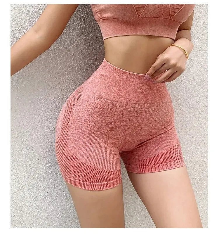Seamless High Waist Yoga Shorts – Quick-Dry Stretch Fit