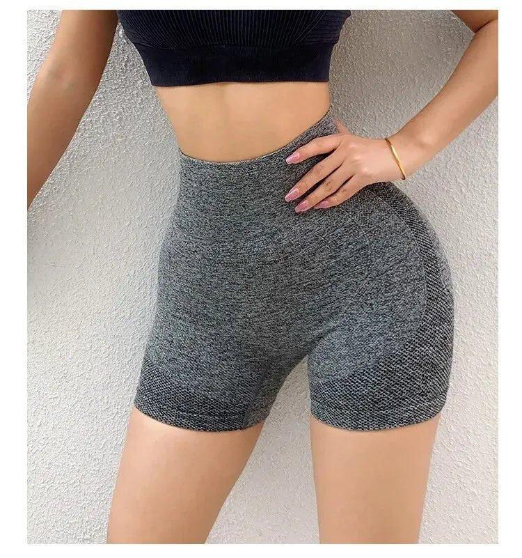 Seamless High Waist Yoga Shorts – Quick-Dry Stretch Fit