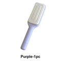 Self-Cleaning Retractable Hairbrush | Anti-Static Scalp Massage Comb with One-Key Hair Removal