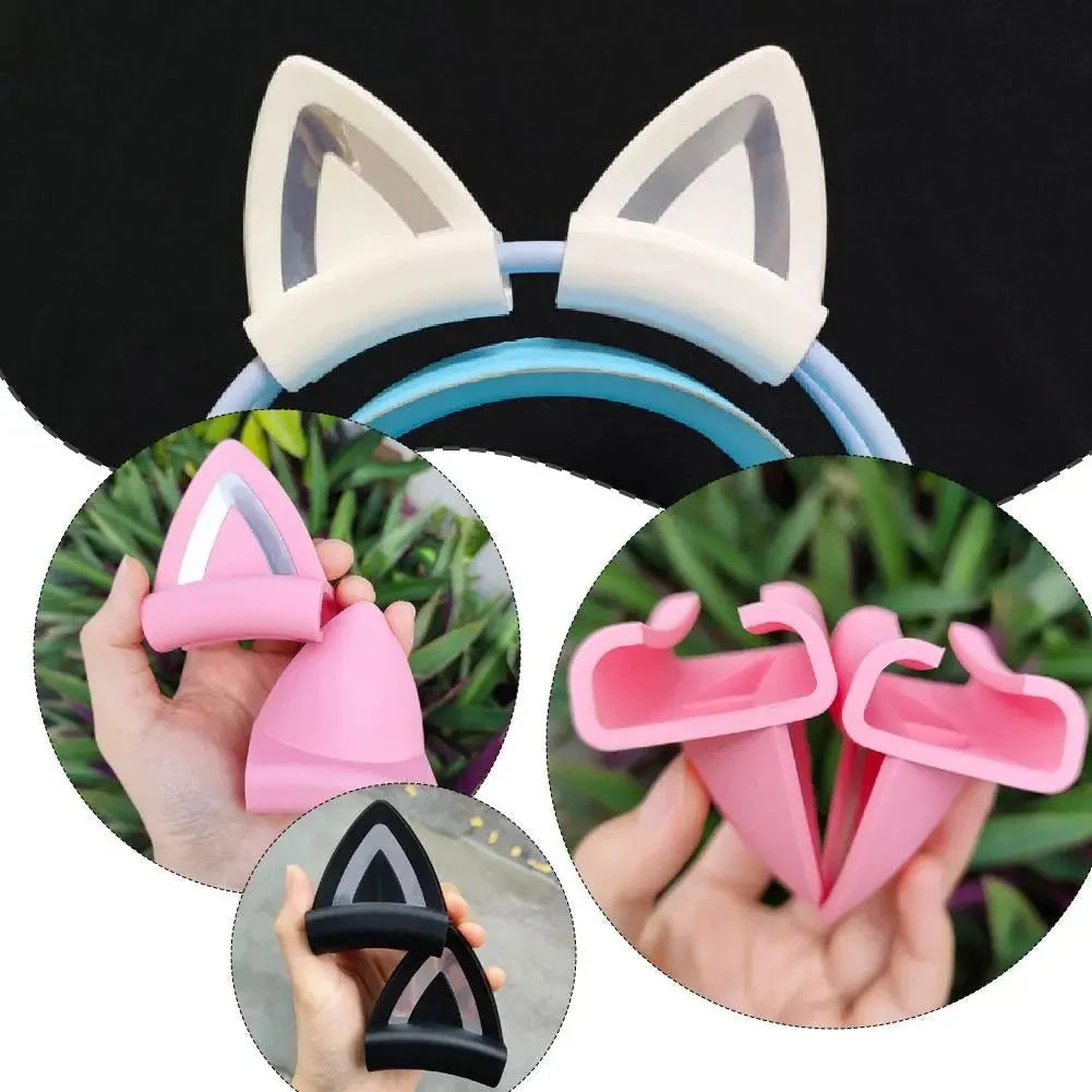 Cat Ear Headphone Decor | Silicone Clip-On Gamer Accessory
