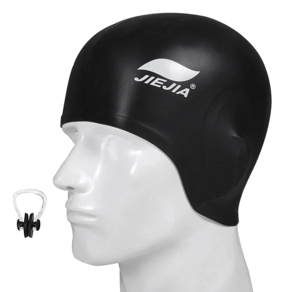 Silicone Swimming Cap with Ear Protection – Waterproof, Comfortable Fit