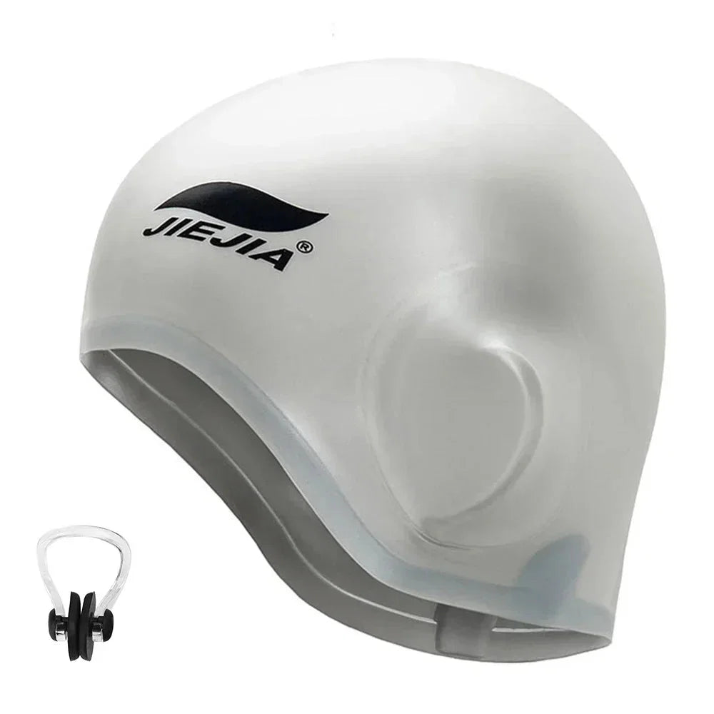 Silicone Swimming Cap with Ear Protection – Waterproof, Comfortable Fit