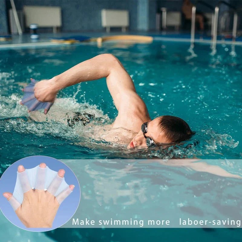 Silicone Swimming Hand Fins | Training Paddles for Adults and Children