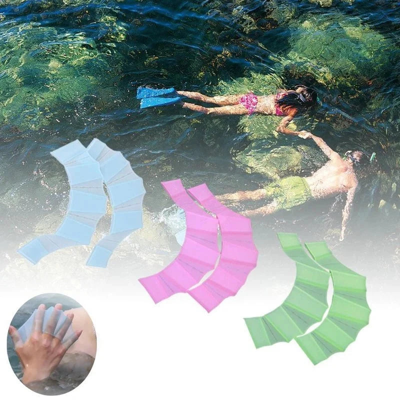 Silicone Swimming Hand Fins | Training Paddles for Adults and Children