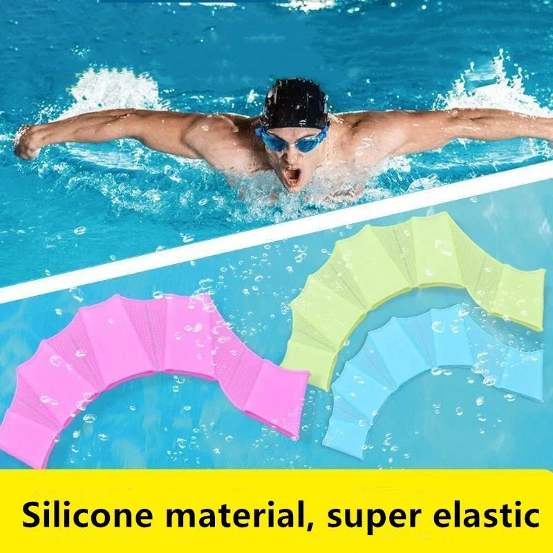 Silicone Swimming Hand Fins | Training Paddles for Adults and Children