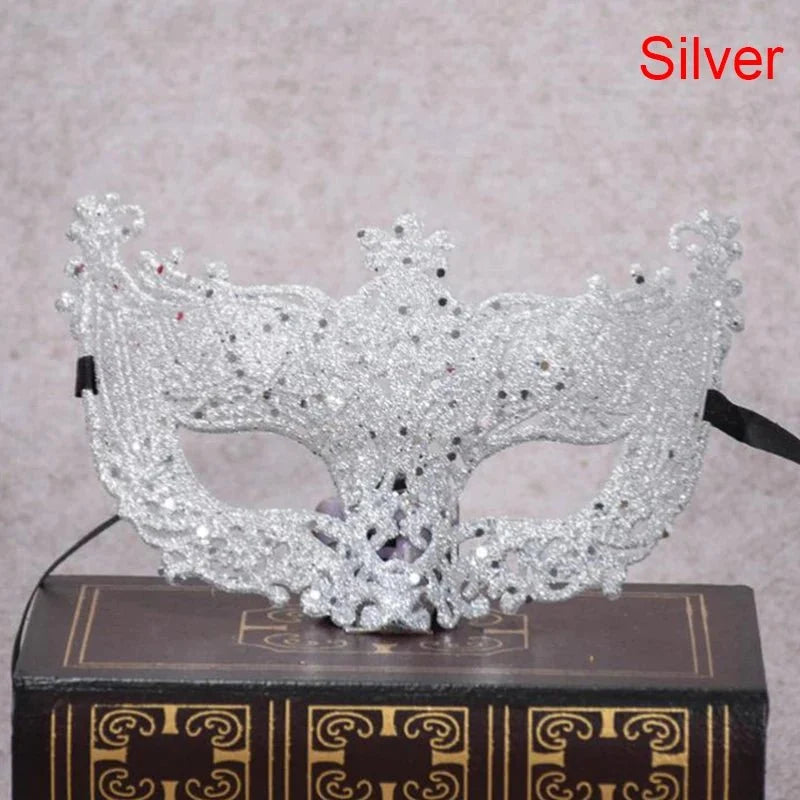 Silver and Black Venetian Masquerade Eye Mask | Elegant Party Accessory